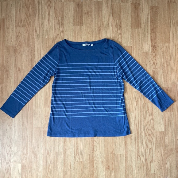 Vineyard Vines Tops - Women’s Vineyard Vines Long Sleeve Blue Striped Pima Cotton Blend Top Size XL